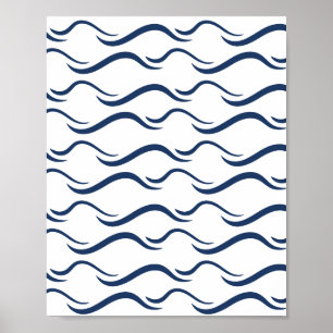 Seamless wave pattern poster