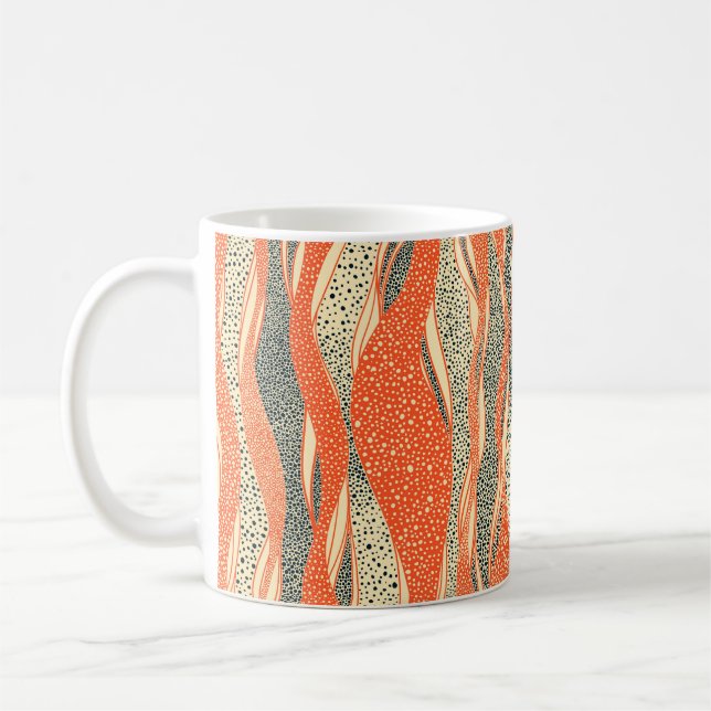 Seamless wavy pattern. Complicated hand-drawn orna Coffee Mug (Left)