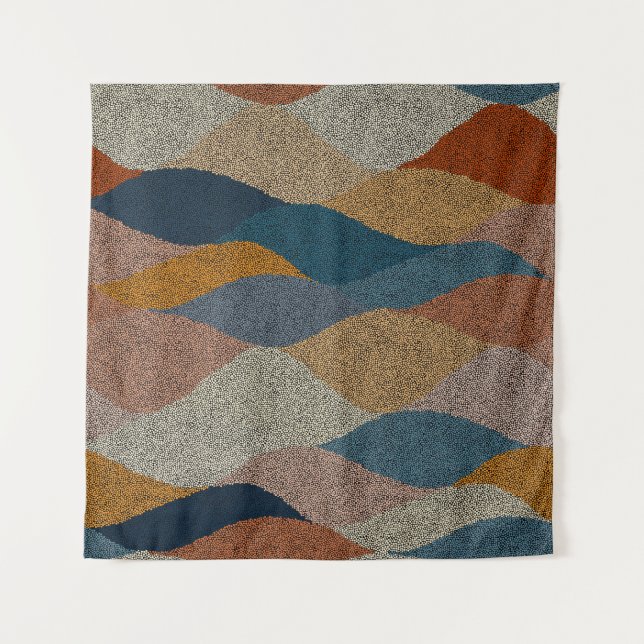 Seamless wavy pattern. Complicated hand-drawn orna Tapestry (Front)