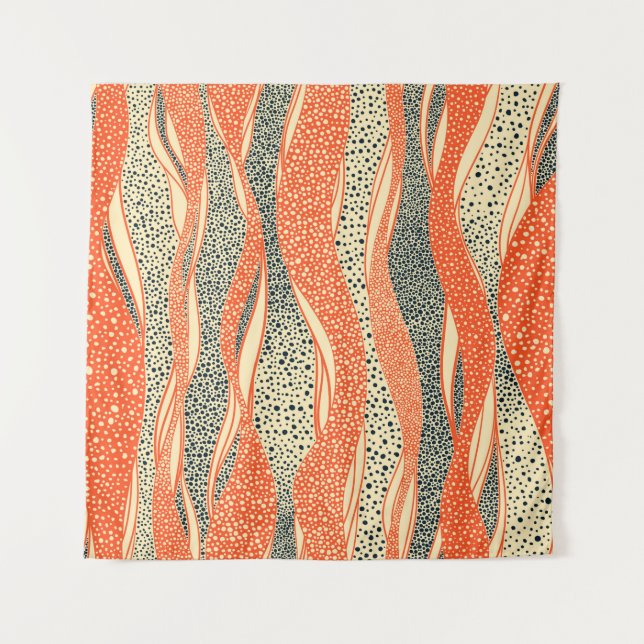 Seamless wavy pattern. Complicated hand-drawn orna Tapestry (Front)