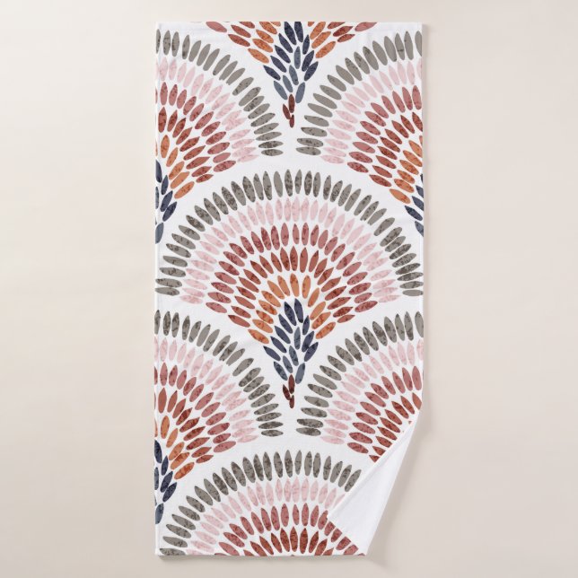 Seamless wavy pattern. Seigaiha design in polka do (Serviette de bain)