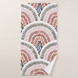 Seamless wavy pattern. Seigaiha design in polka do Bath Towel