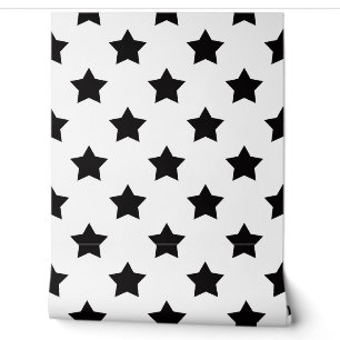 Seamless White Black Stars Background Wallpaper