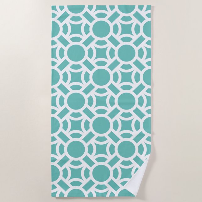 Seamless White Pattern DIY Background Colour Beach Towel (Front)