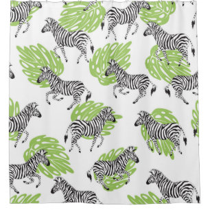 Seamless white pattern with zebras. illustration