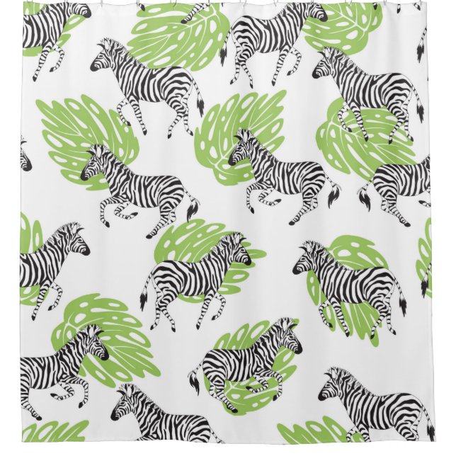 Seamless white pattern with zebras. illustration (Front)