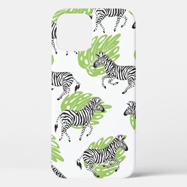 Seamless white pattern with zebras. illustration Case-Mate iPhone case (Back)