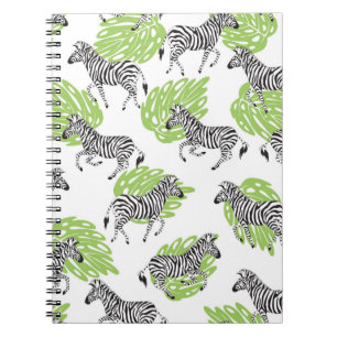 Seamless white pattern with zebras. illustration notebook