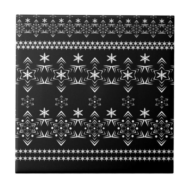 Seamless white snowflake snow ornament decoration tile (Front)