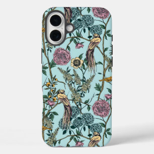 Seamless William Morris style floral pattern iPhone 16 Plus Case