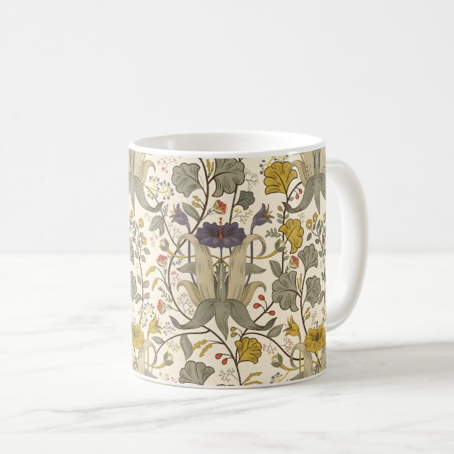 Seamless William Morris style floral pattern Coffe Coffee Mug (Front Right)