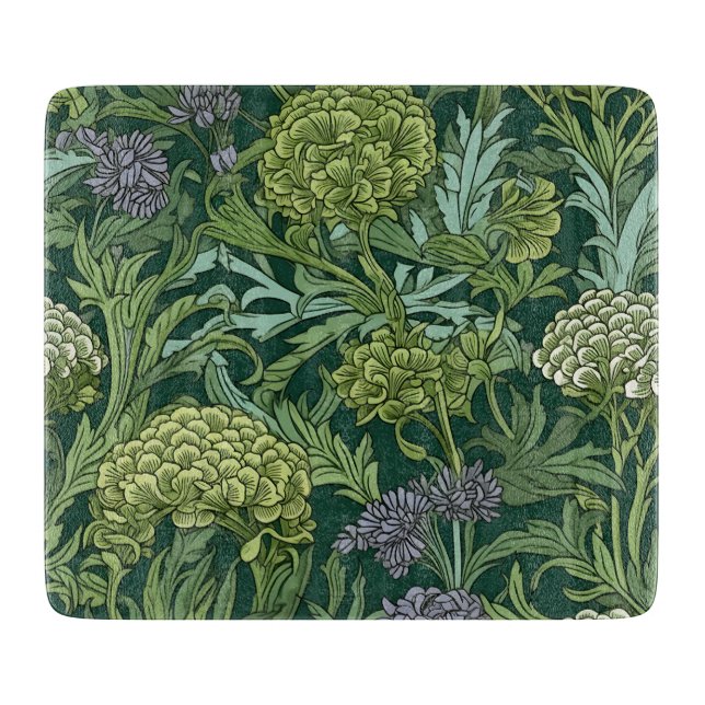 Seamless William Morris style floral pattern Cutting Board (Front)