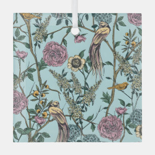 Seamless William Morris style floral pattern Glass Ornament