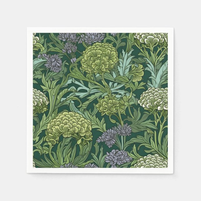Seamless William Morris style floral pattern Napkin (Front)