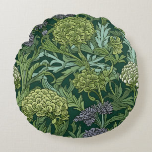 Seamless William Morris style floral pattern Round Pillow