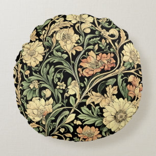 Seamless William Morris style floral pattern Round Pillow