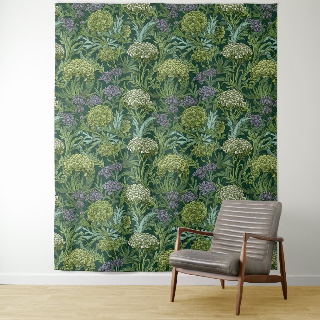 Seamless William Morris style floral pattern Tapestry (In Situ)