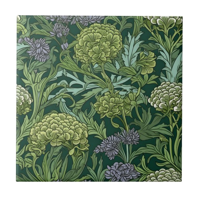 Seamless William Morris style floral pattern Tile (Front)