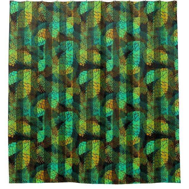 Seamless winter Christmas green blue pine cones tr (Front)