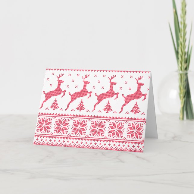 Seamless winter pattern Christmas card (Front)