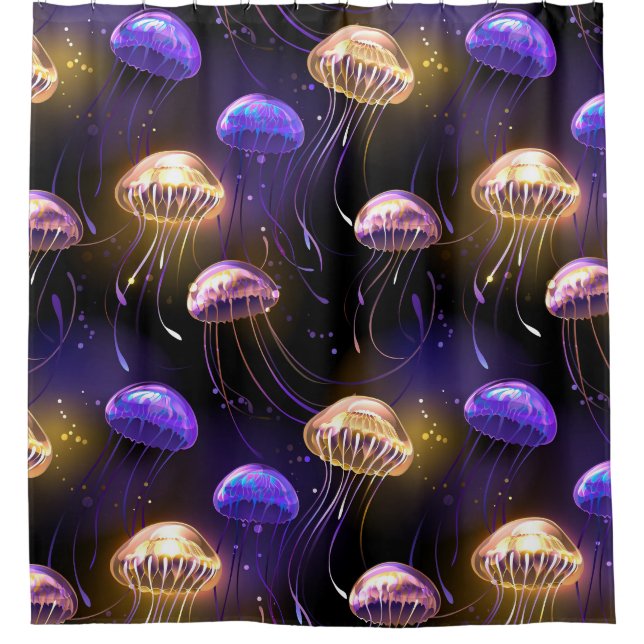 Seamless with glowing jellyfish (Front)