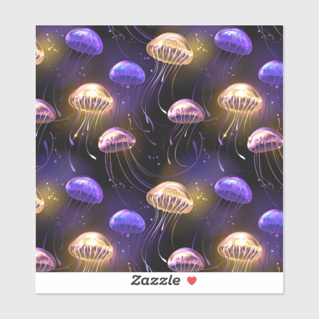 Seamless with glowing jellyfish (Sheet)