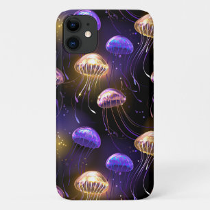 Seamless with glowing jellyfish iPhone 11 case
