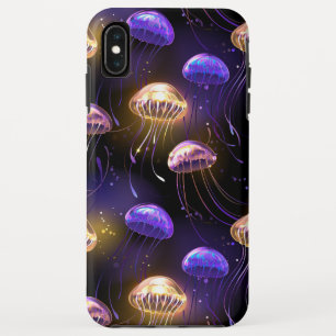 Seamless with glowing jellyfish iPhone XS max case