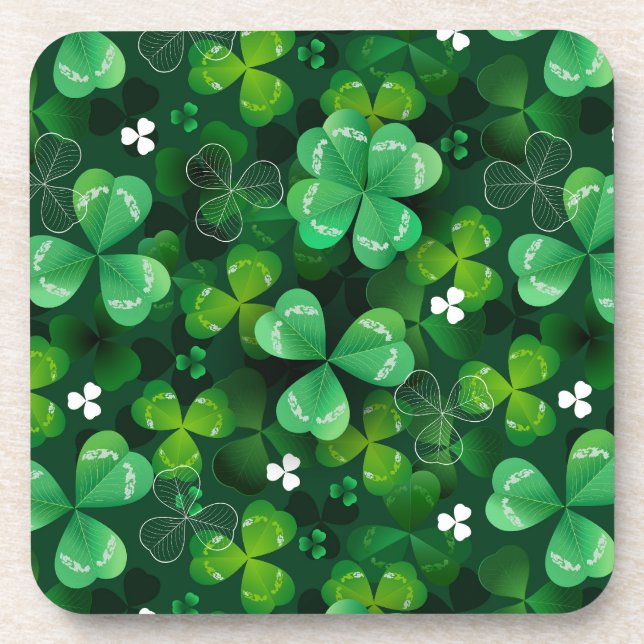 Seamless with green clover coaster (Front)