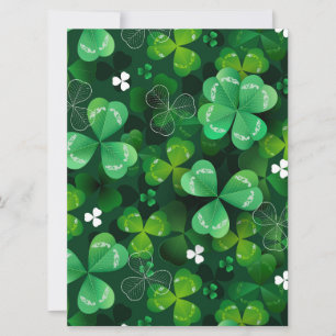 Seamless with green clover invitation