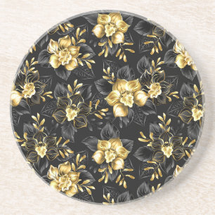 Seamless with jewellery orchids coaster