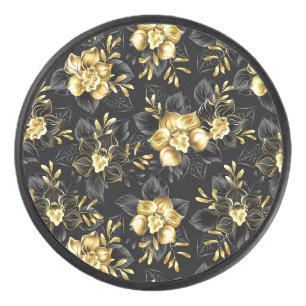 Seamless with jewellery orchids hockey puck
