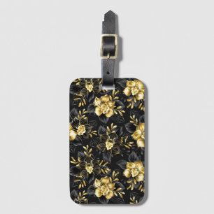 Seamless with jewellery orchids luggage tag