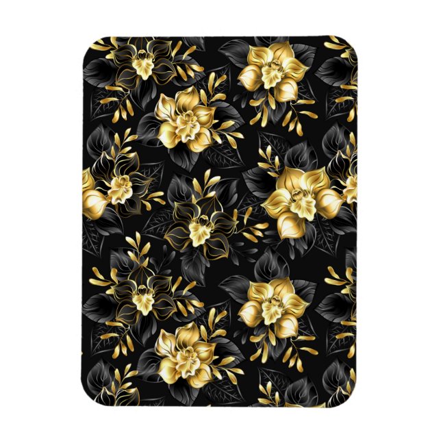 Seamless with jewellery orchids magnet (Vertical)