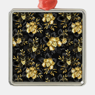 Seamless with jewellery orchids metal ornament