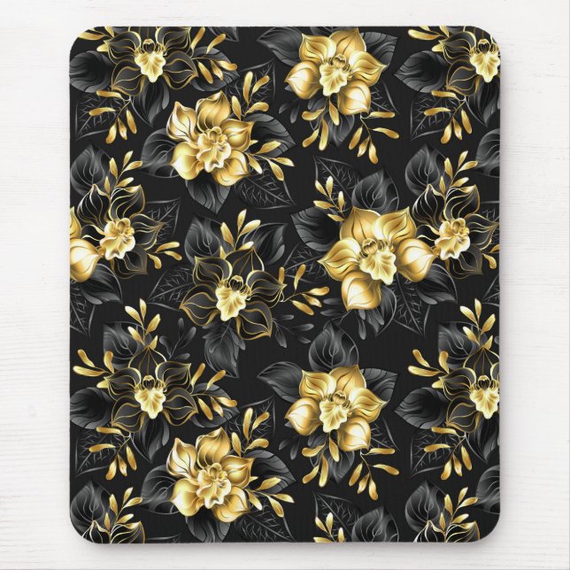 Seamless with jewellery orchids mouse pad (Front)