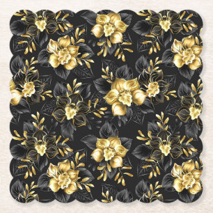 Seamless with jewellery orchids paper coaster