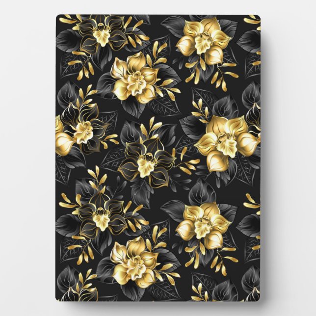 Seamless with jewellery orchids plaque (Front)