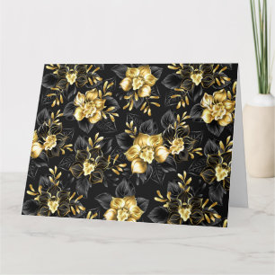 Seamless with jewellery orchids thank you card