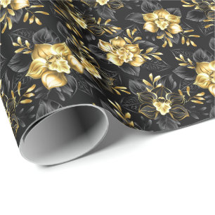 Seamless with jewellery orchids wrapping paper