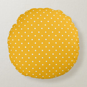 Seamless yellow-orange  polka dot  pattern  round pillow
