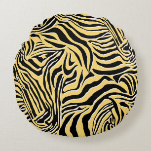 Seamless zebra pattern, animal. wallpaper,abstract round pillow