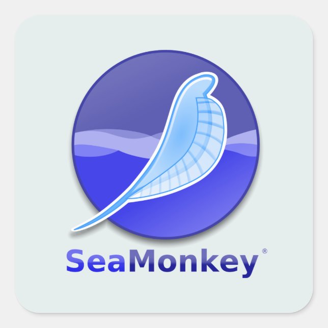 SeaMonkey Text Logo Square Sticker (Front)