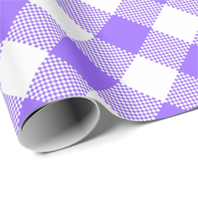 Seams Match: Purple n White Gingham Wrapping Paper (Roll Corner)