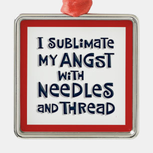 Seamstress Christmas Metal Ornament