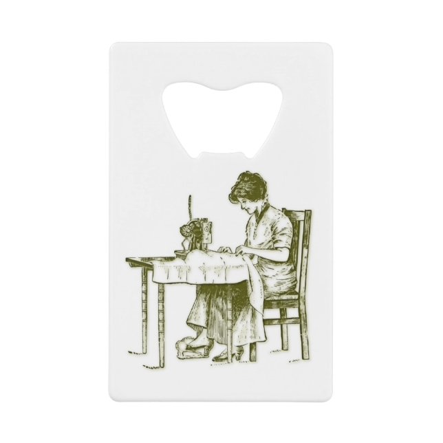 Seamstress design credit card bottle opener (Front)