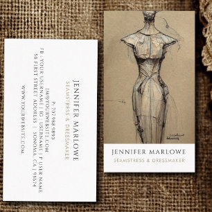 Seamstress Dressmaker Tailor Business Card