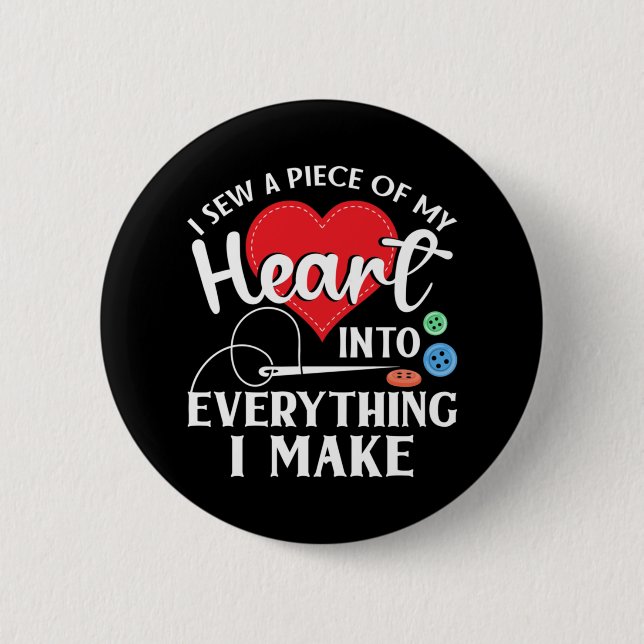Seamstress Quilting Knitting 2 Inch Round Button (Front)