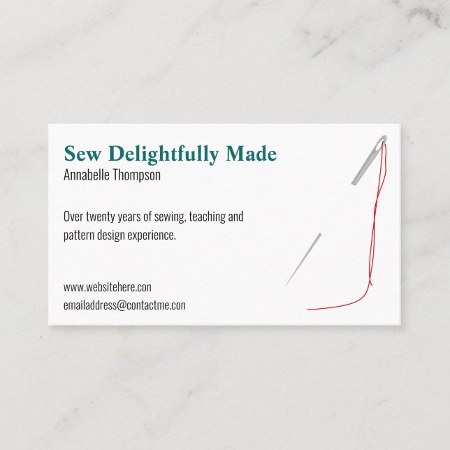 Seamstress Sewing Business Card (Front)