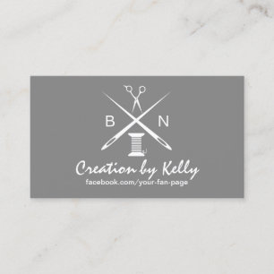 Seamstress Sewing Needles & Threads Classy Silver Business Card